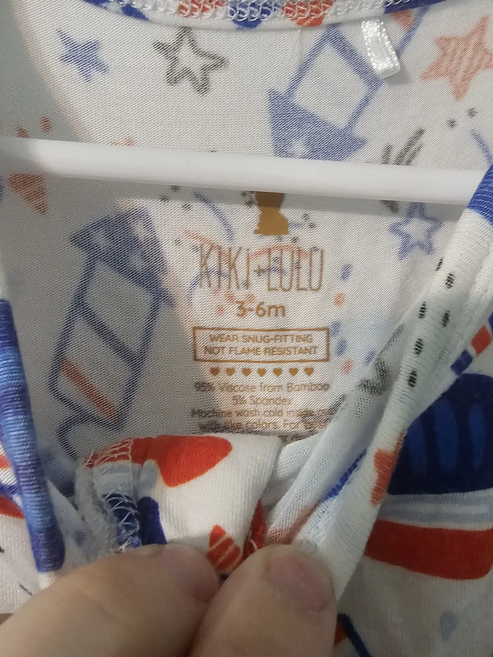 Red & Blue Stars and Rockets Baby One-Piece Bodysuit Bamboo